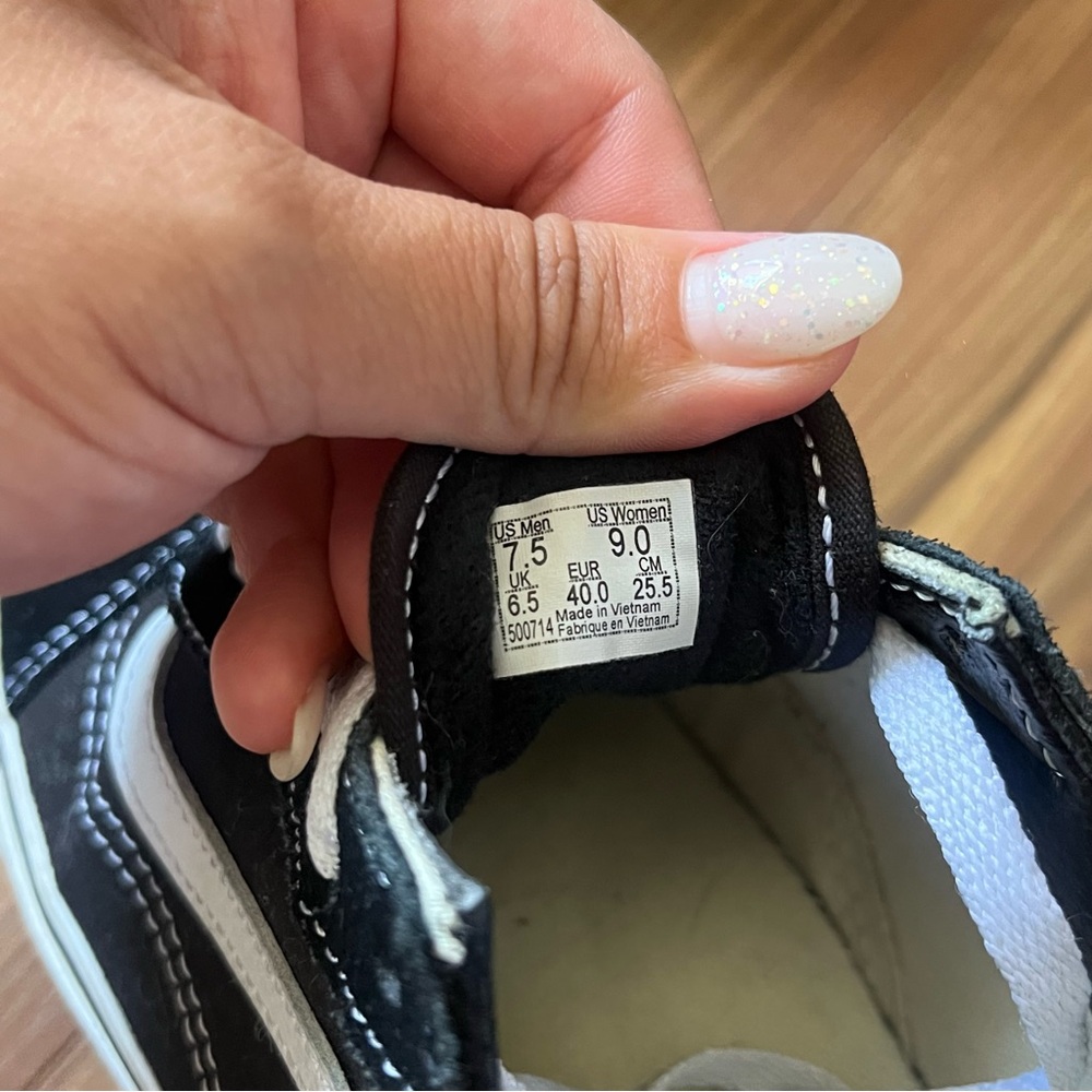 Vans Black and White Old Skools Women's Sneakers - Picture 3 of 5